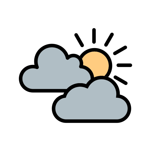 mostly cloudy